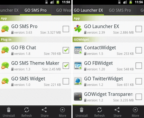 Go Uninstaller is a convenient tool to view GO series apps installed ...
