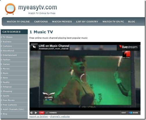 MyEasyTV-Free and Legal Online TV