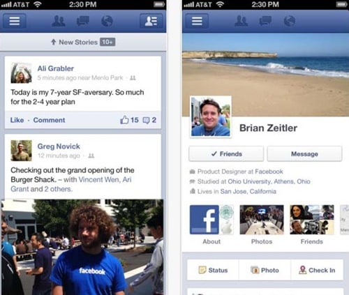 Facebook for iPhone 5