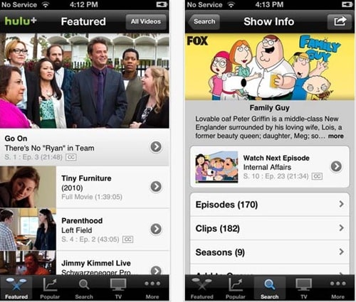 Hulu plus for iPhone 5