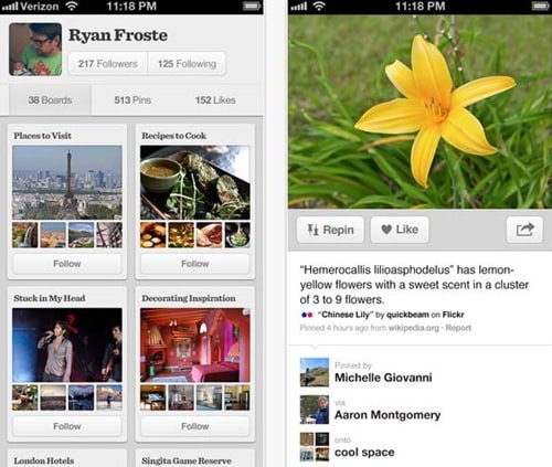 Pinterest for iPhone 5