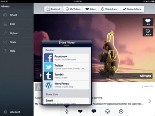 vimeo for iPad 3