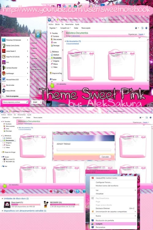 Sweet Pink Theme Windows 7