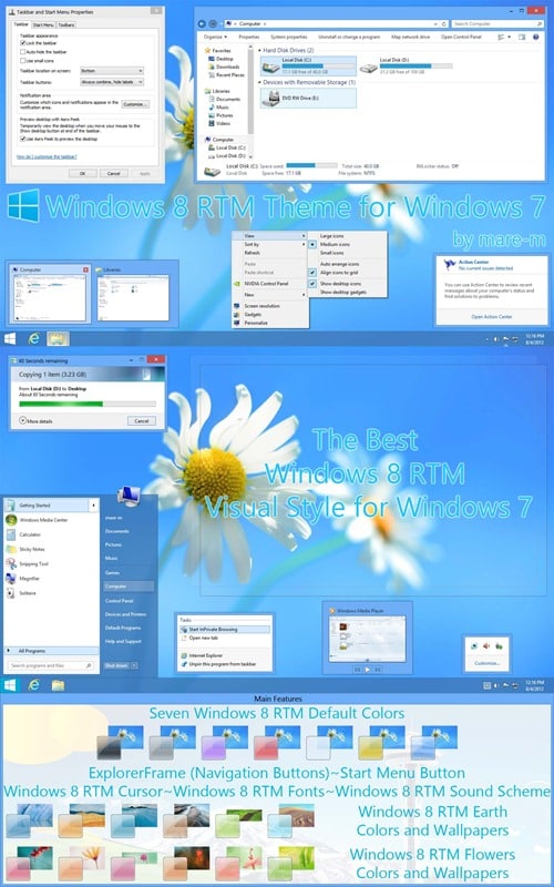 Windows 8 rtm Theme for Windows 7