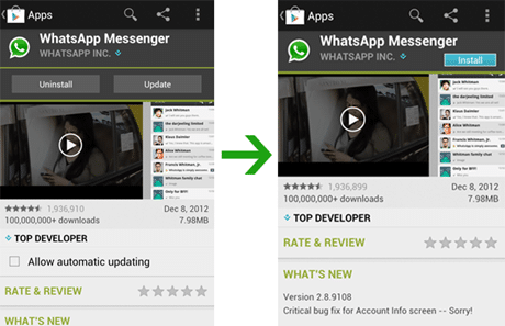 How to reinstall whatsapp history