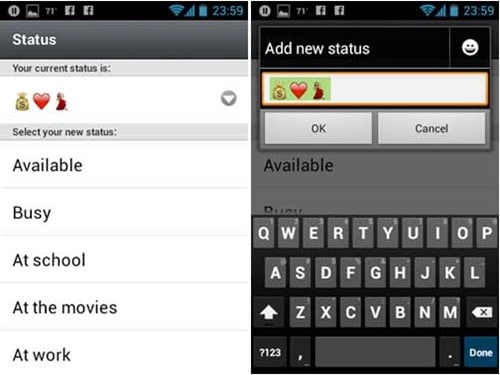 how to change whatsapp status