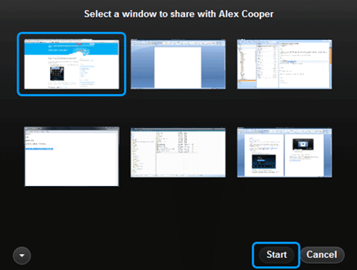 Desktop Sharing on Skype 4