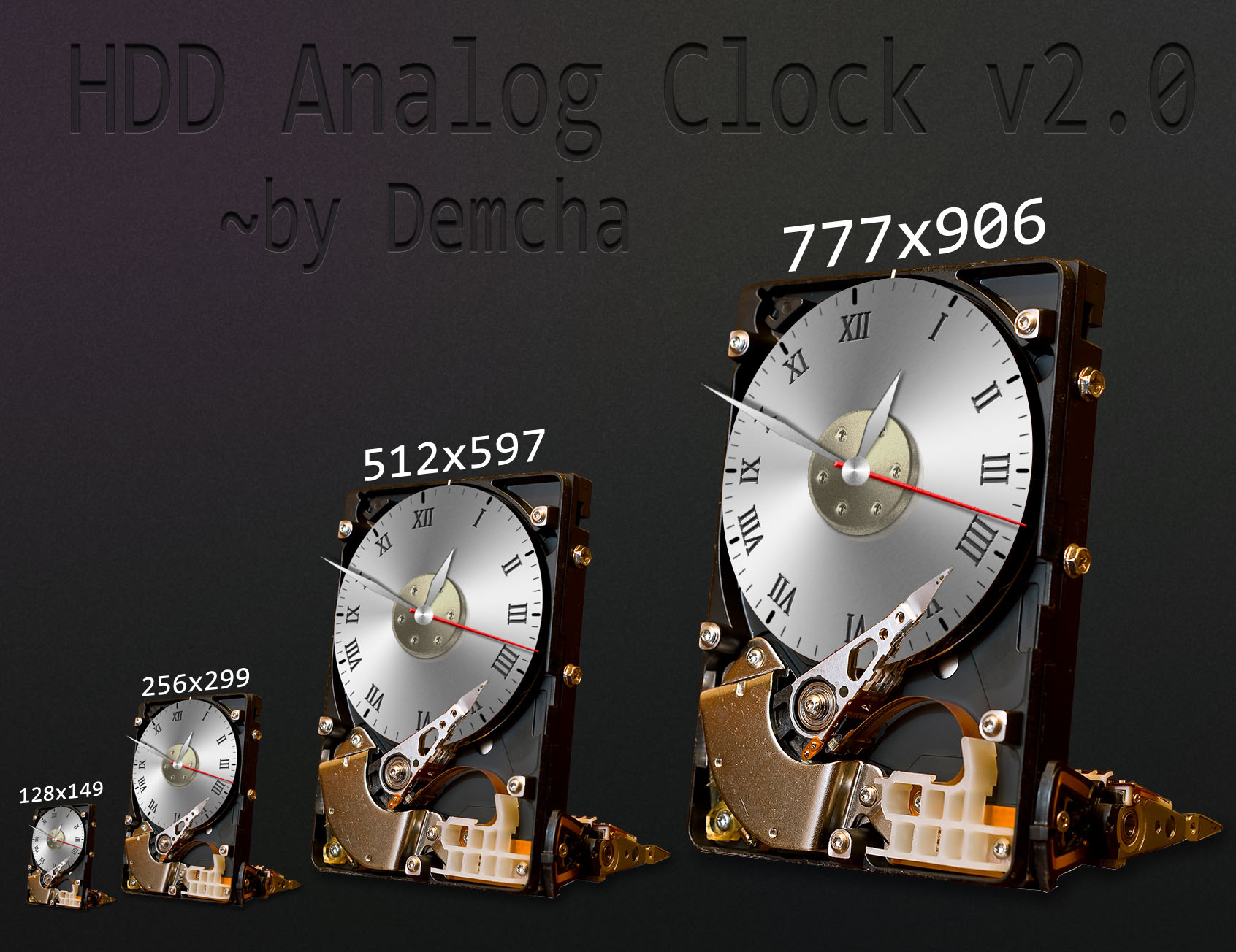 HDD Analog Clock v2.0 for Rainmeter