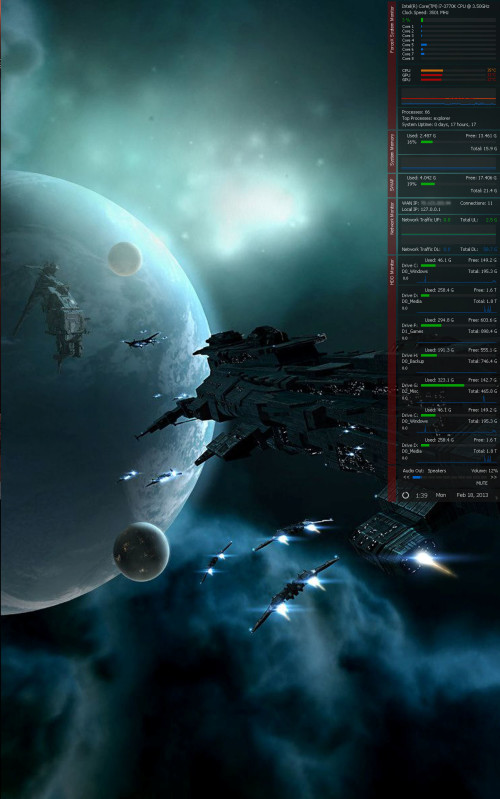 ForceX System Monitor for Rainmeter