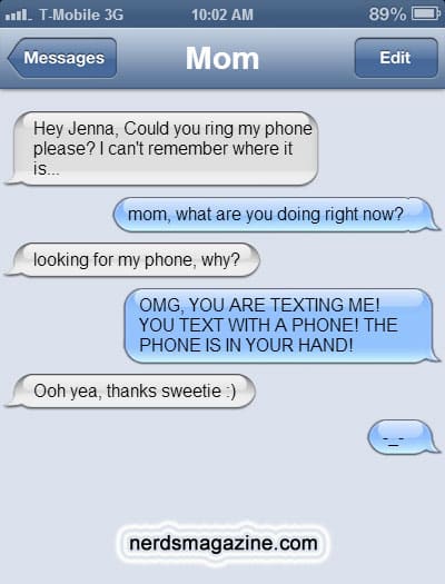 Mom lost phone while texting