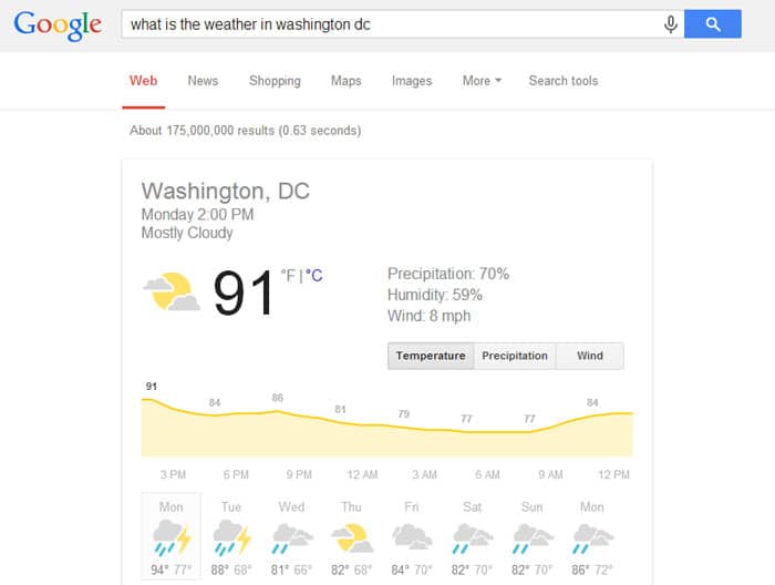 weather in washington dc