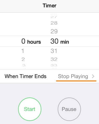 stop music with timer