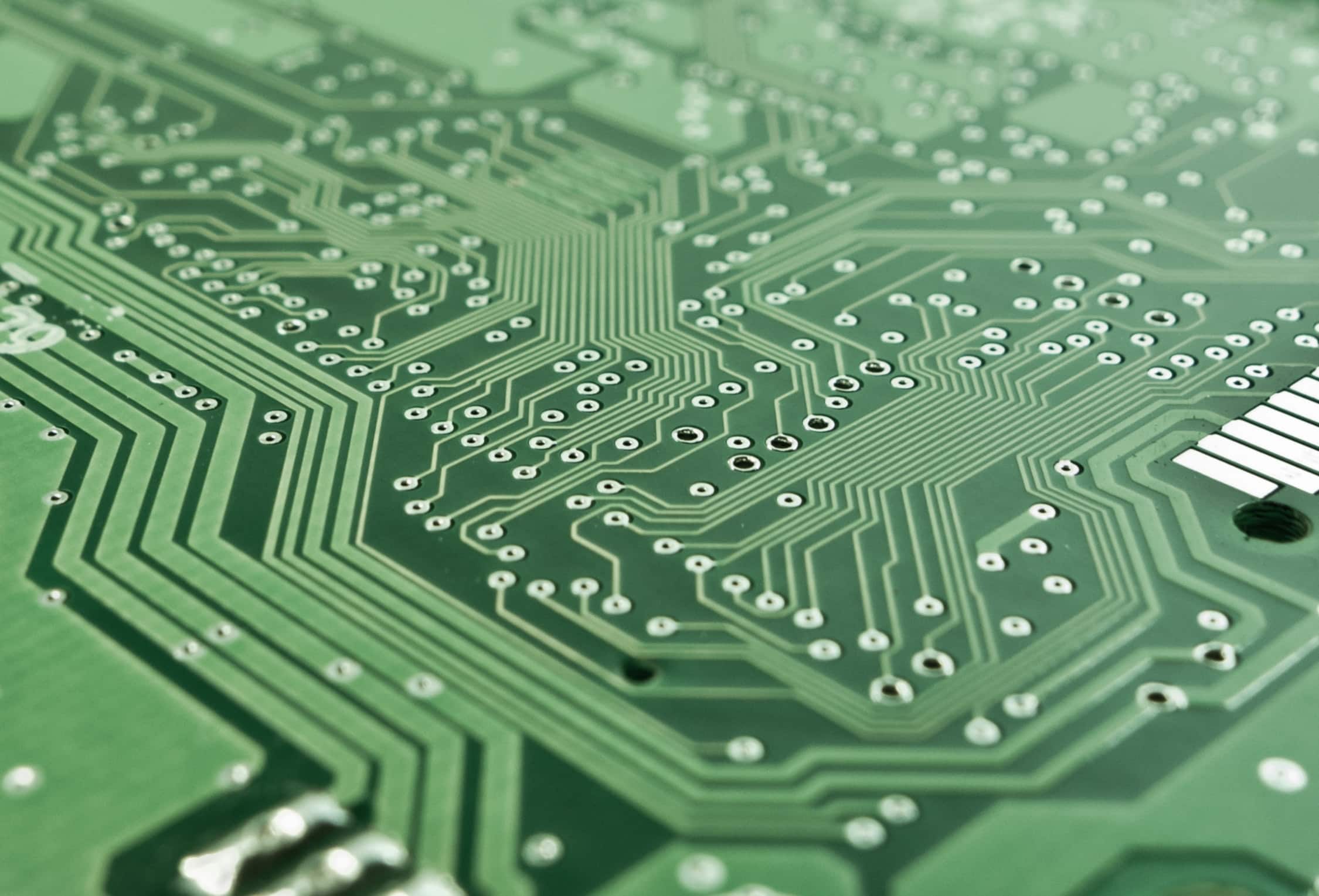 close up of a printed circuit board