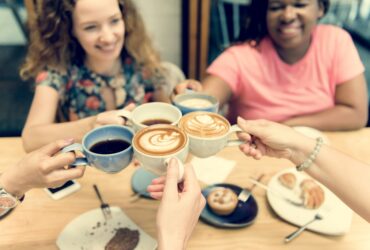 People enjoying coffee