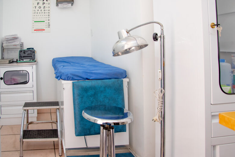small simple exam room with table