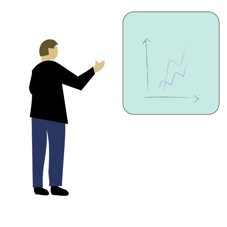 businessman with graph