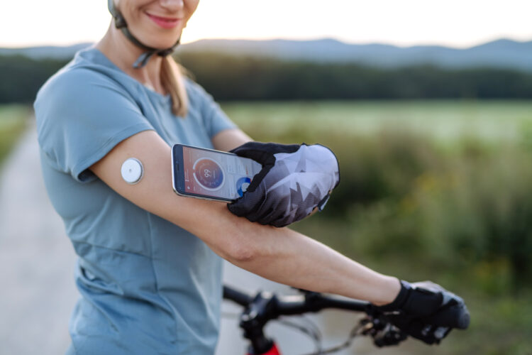 cyclist with monitor