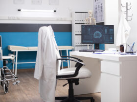 doctor office with neuroscience display