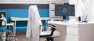 doctor office with neuroscience display