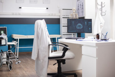 doctor office with neuroscience display