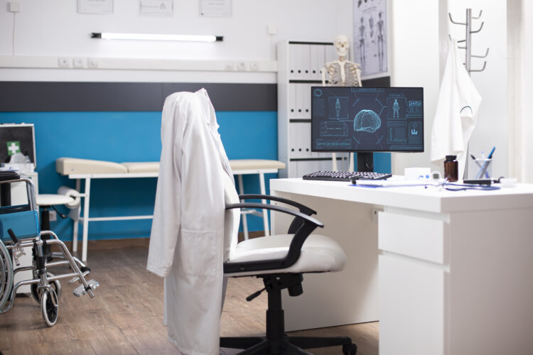 doctor office with neuroscience display