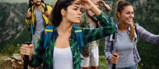 hikers with outdoor background