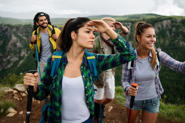 hikers with outdoor background