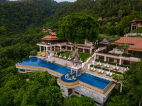 Koh Lanta Thailand June 2022, luxury beach chairs by the swimming pool of a luxury hotel in Thailand.