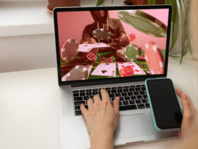 Man playing poker online