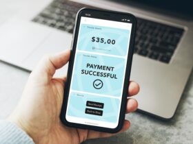 man paying with online retail payment portal