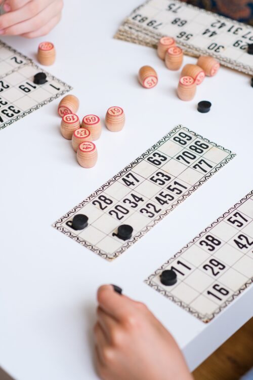 two children playing bingo