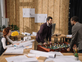 young architects breaking to play game