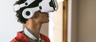 Young man with vr headset