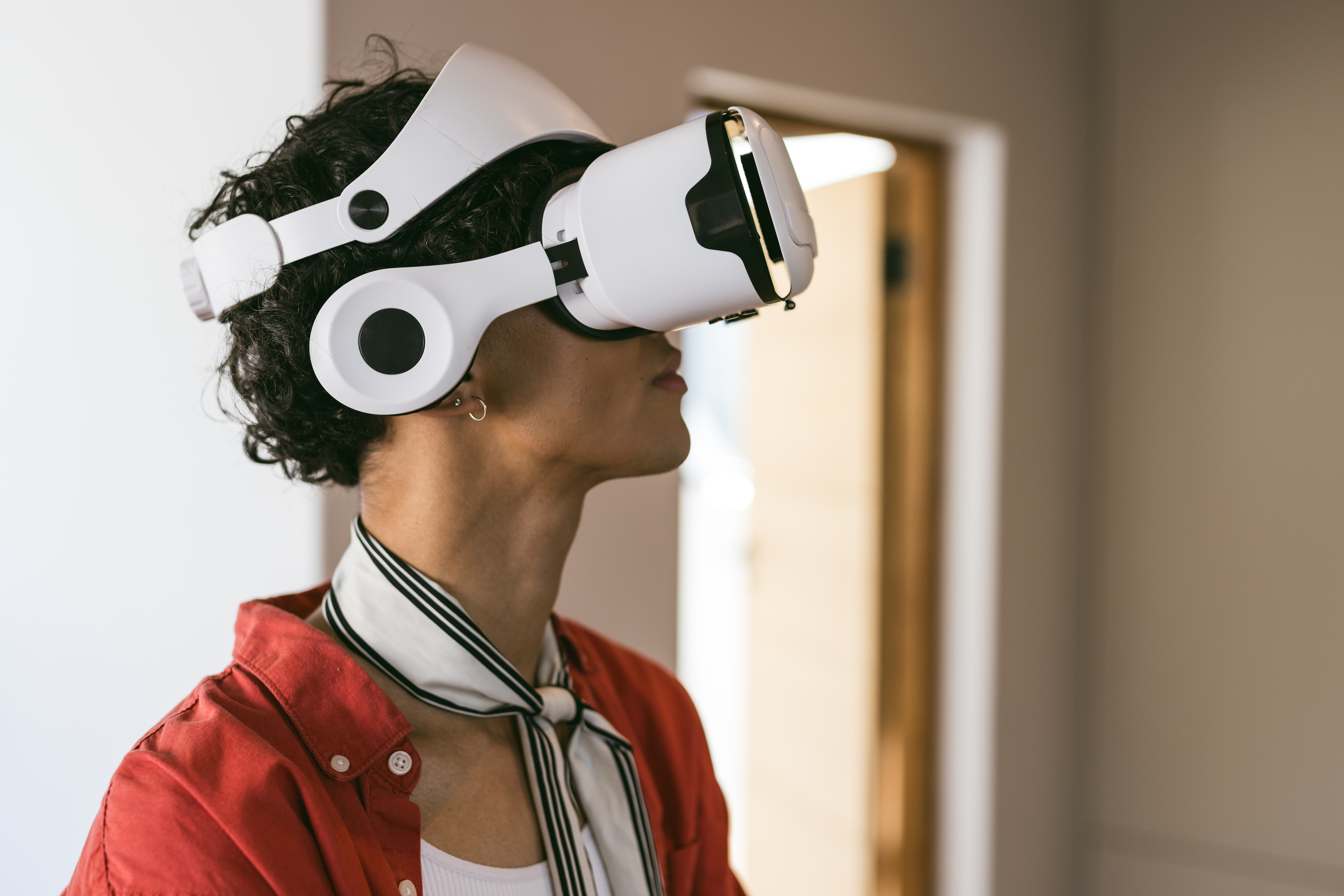 Young man with vr headset