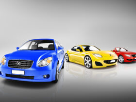 luxury cars on grey and white background