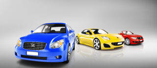 luxury cars on grey and white background