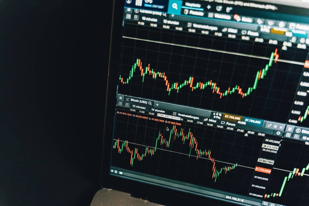 forex trading chart on computer screen