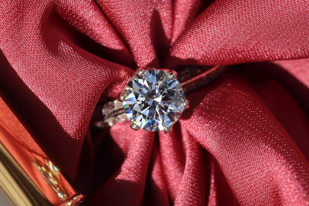 a moissanite diamond makes a beautiful engagement ring