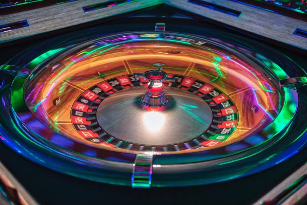 roulette wheel with reflected lights