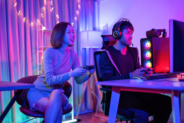 gamers streaming and playing games together