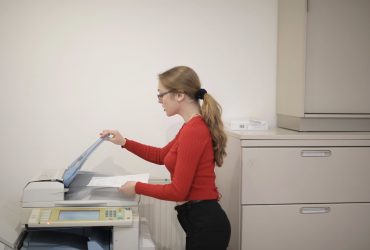 woman using a photocopier