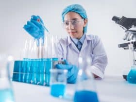scientist working on biopharmaceutical research