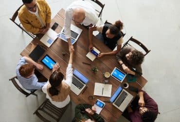 team working around a conference table