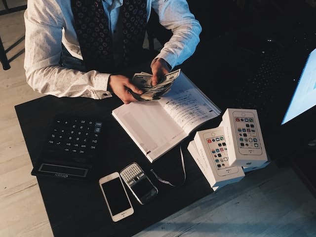 accountant working at desk