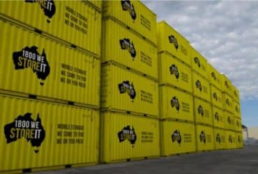 storage containers stacked in shipping yard