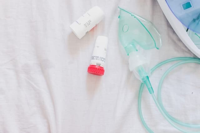 Nebulizer machine with vials of medicine