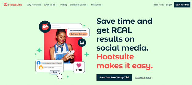 landing page for hootsuite.com