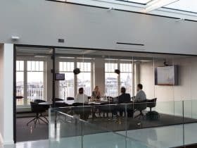 conference room with glass walls