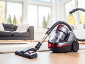 image of a vacuum cleaner sitting on a hardwood floor
