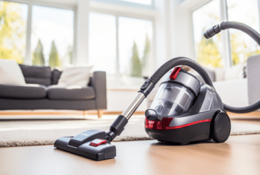 image of a vacuum cleaner sitting on a hardwood floor